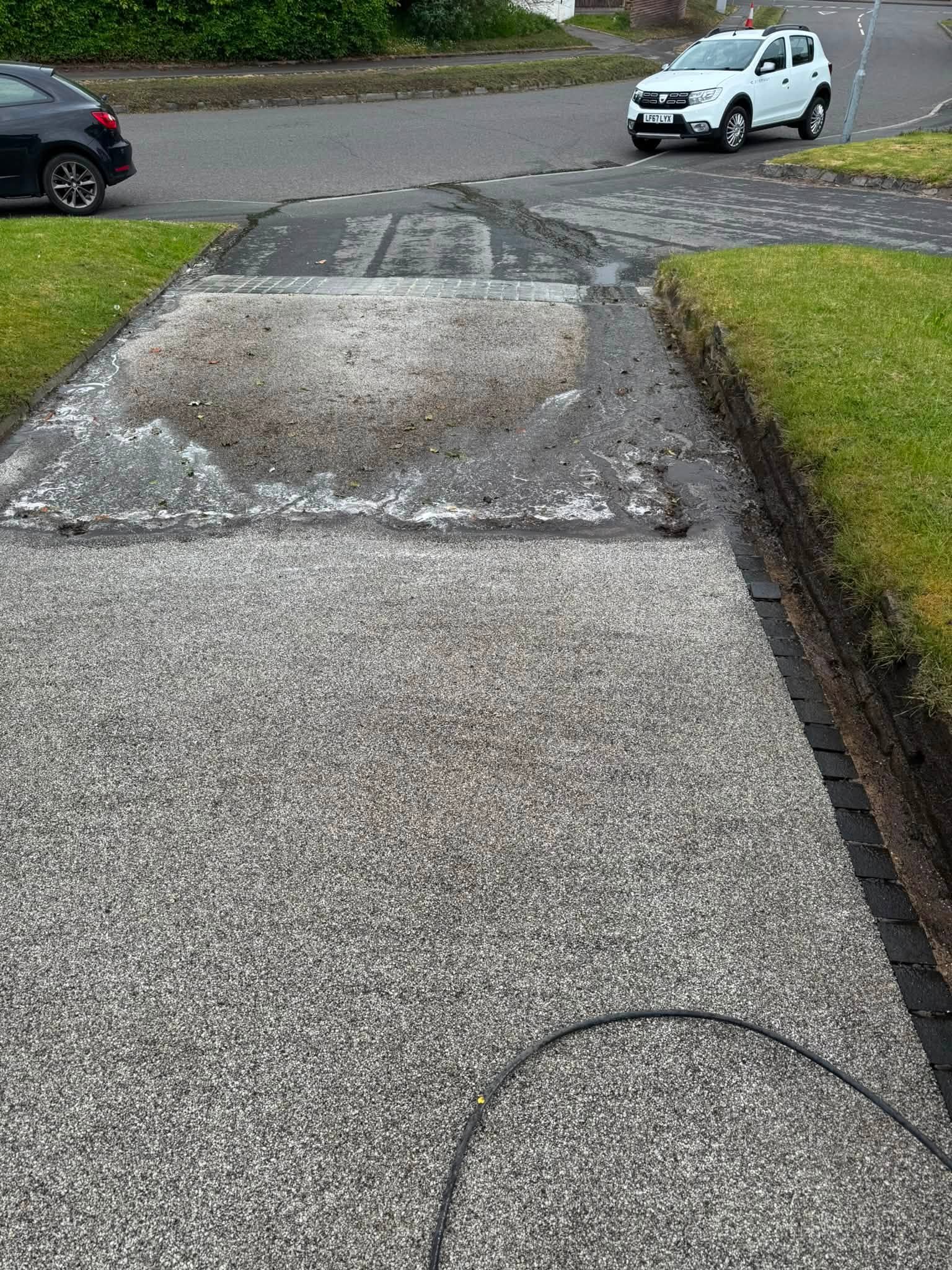 Driveway after exterior cleaning